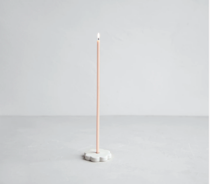 Ceramic Fleur Long Stem Candle Holder