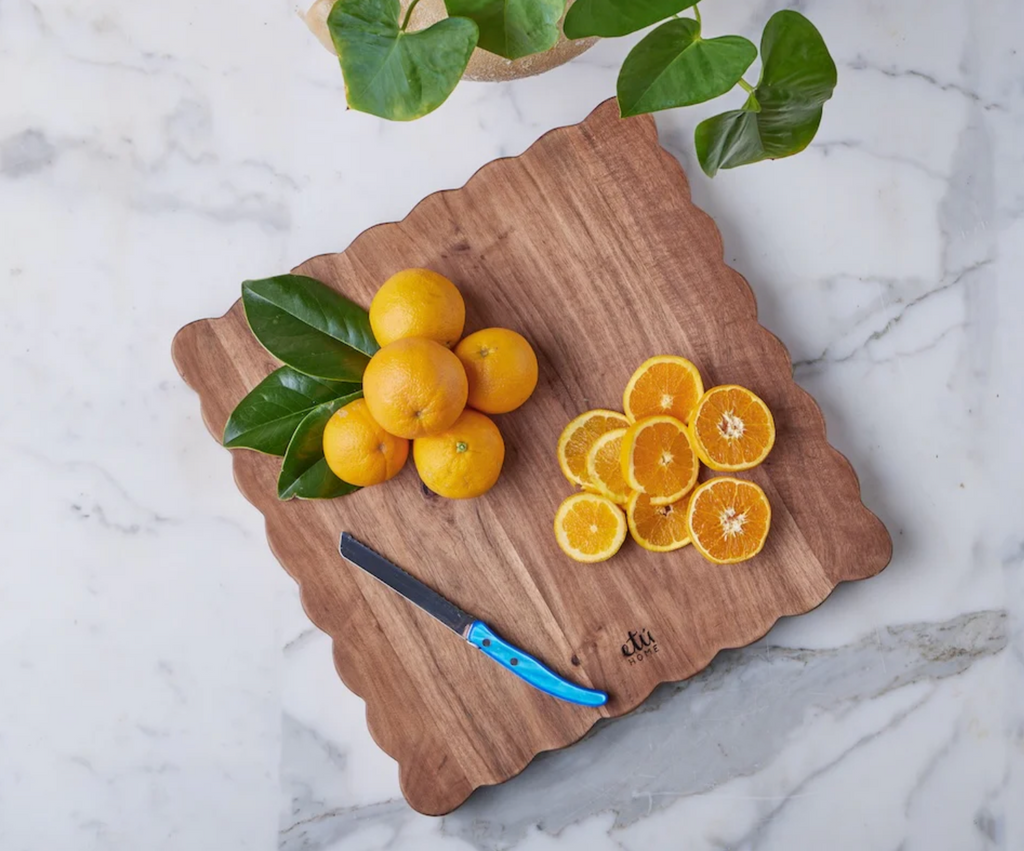 Square Scalloped Bread Board