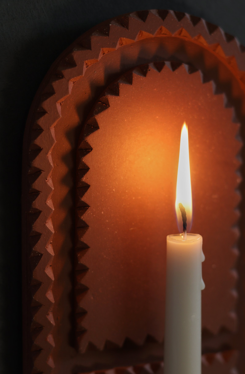 Chip Carved Candlestick Sconce