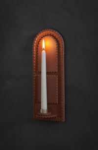 Chip Carved Candlestick Sconce