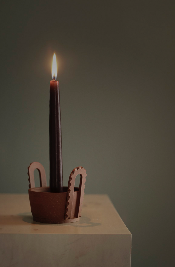 Chip Carved Handled Candle Bowl