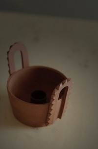 Chip Carved Handled Candle Bowl