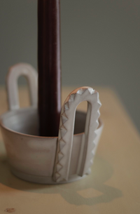 Chip Carved Handled Candle Bowl
