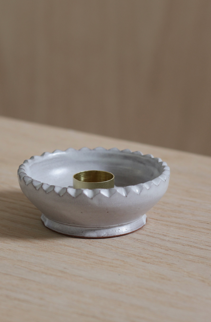 Chip Carved Candle Bowl