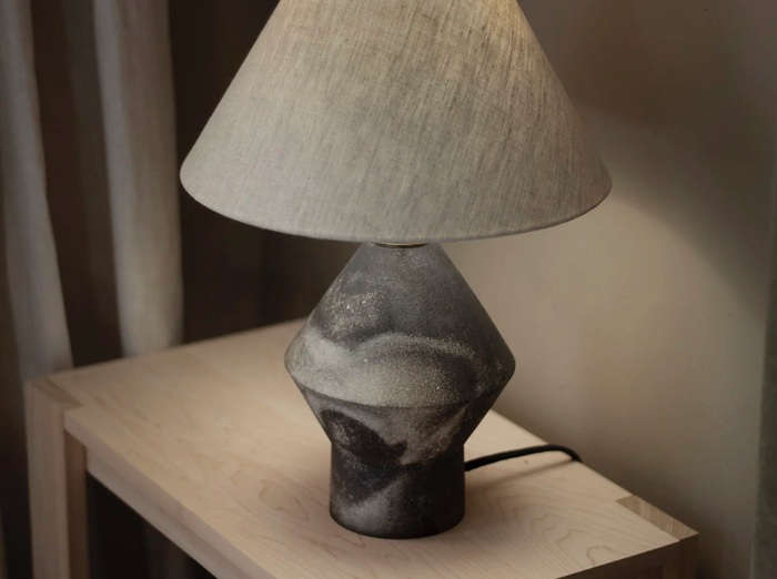 Tapered Smoke Ceramic Table Lamp