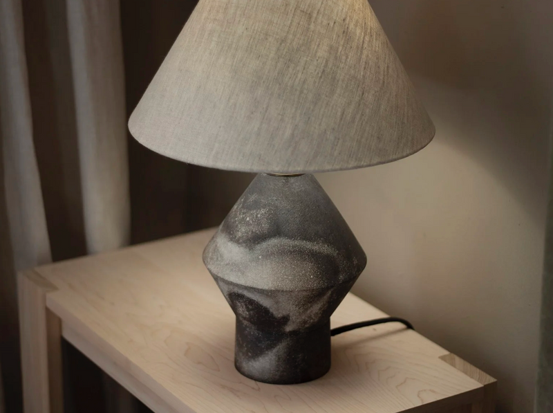Tapered Smoke Ceramic Table Lamp