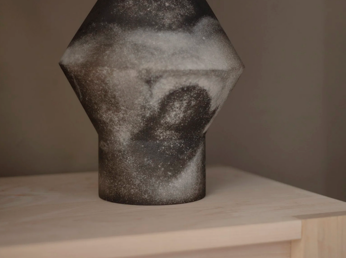 Tapered Smoke Ceramic Table Lamp