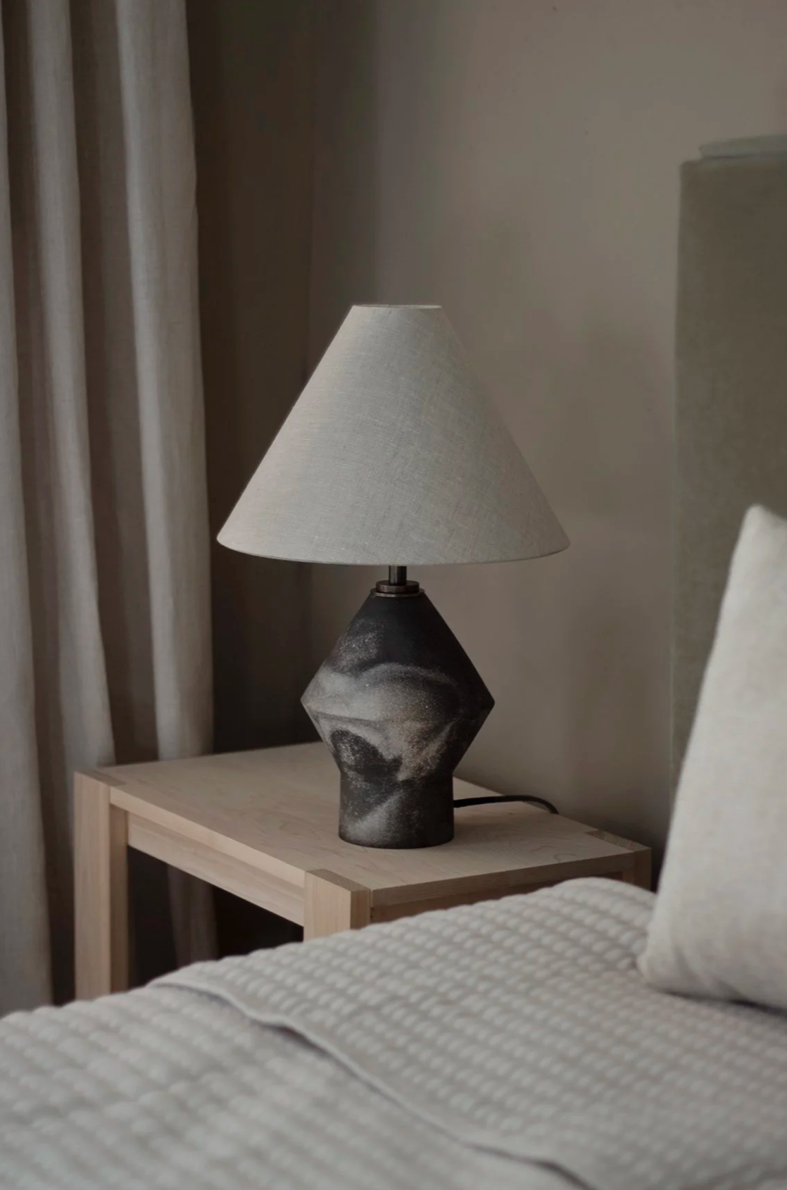 Tapered Smoke Ceramic Table Lamp