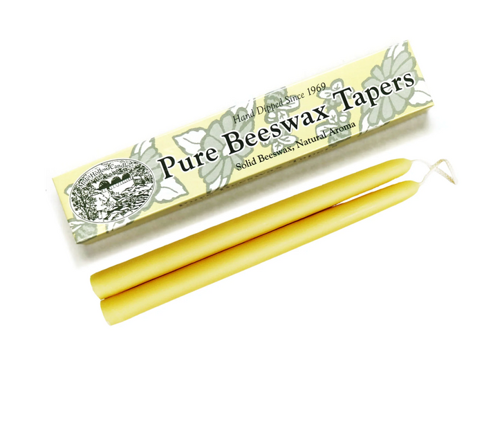 10 Inch Beeswax Taper Pair