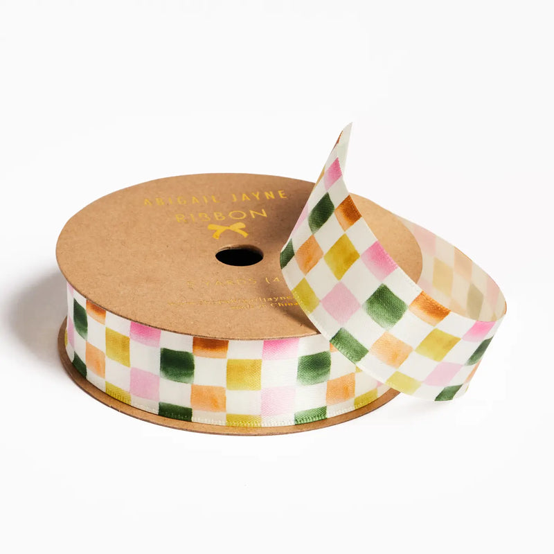 Colorful Checkered Satin Ribbon