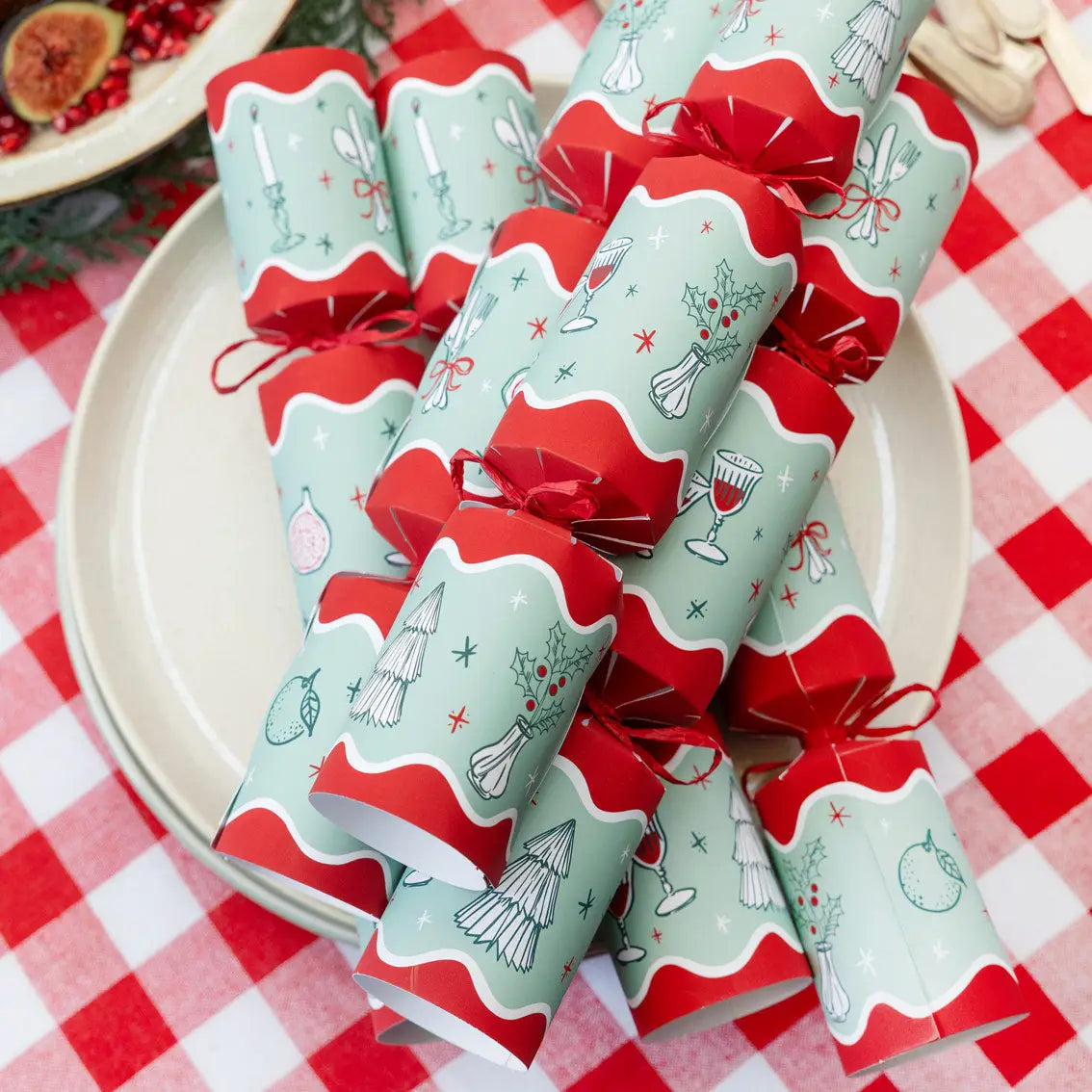 Bon Noel Green Christmas Crackers