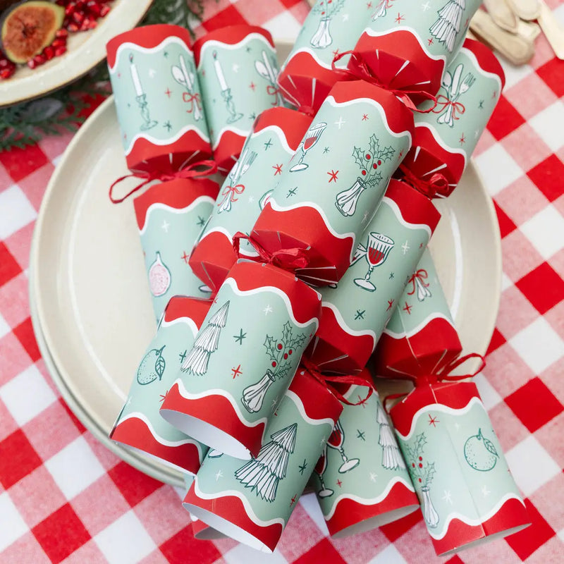Bon Noel Green Christmas Crackers