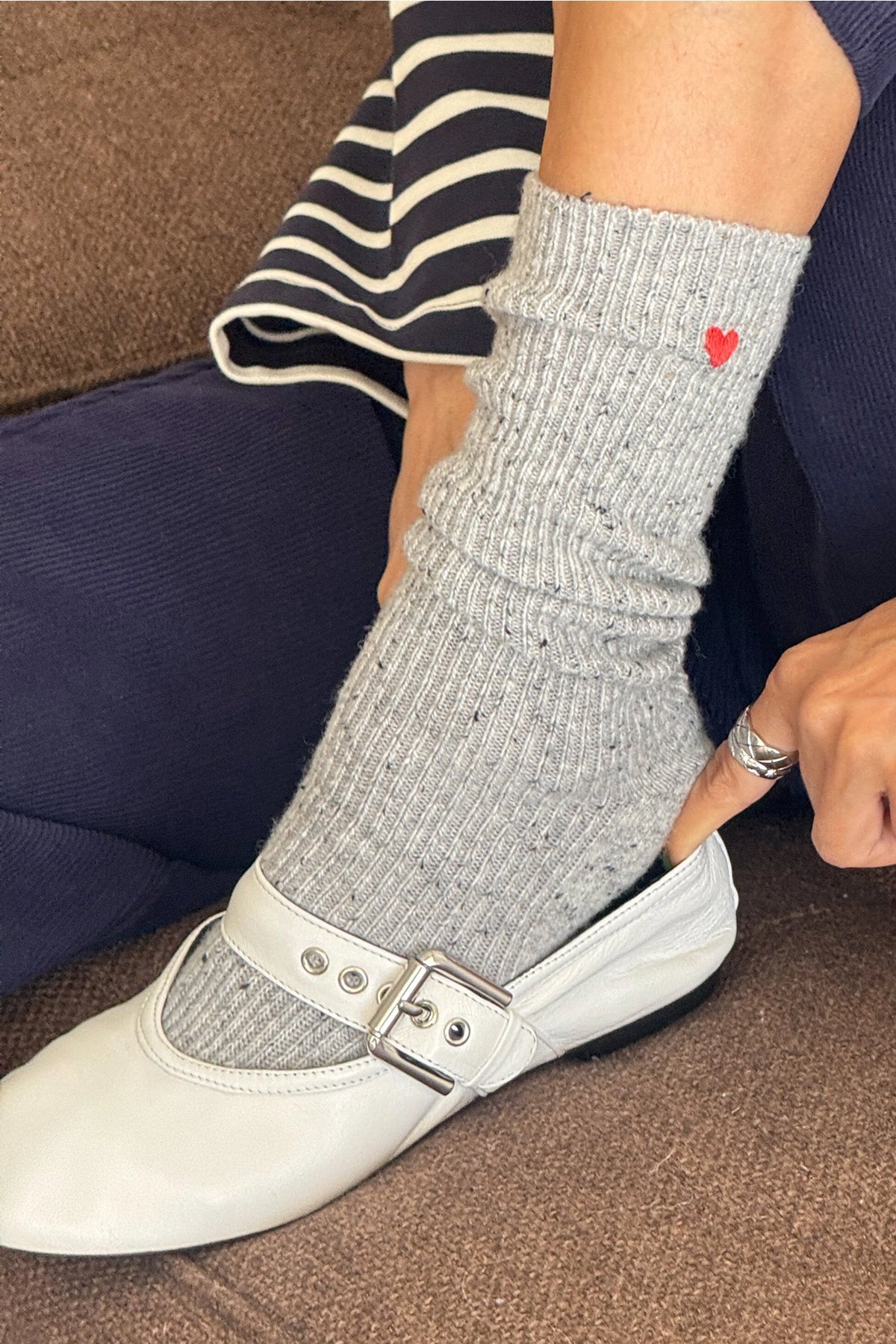 Le Bon Embroidered Snow Socks