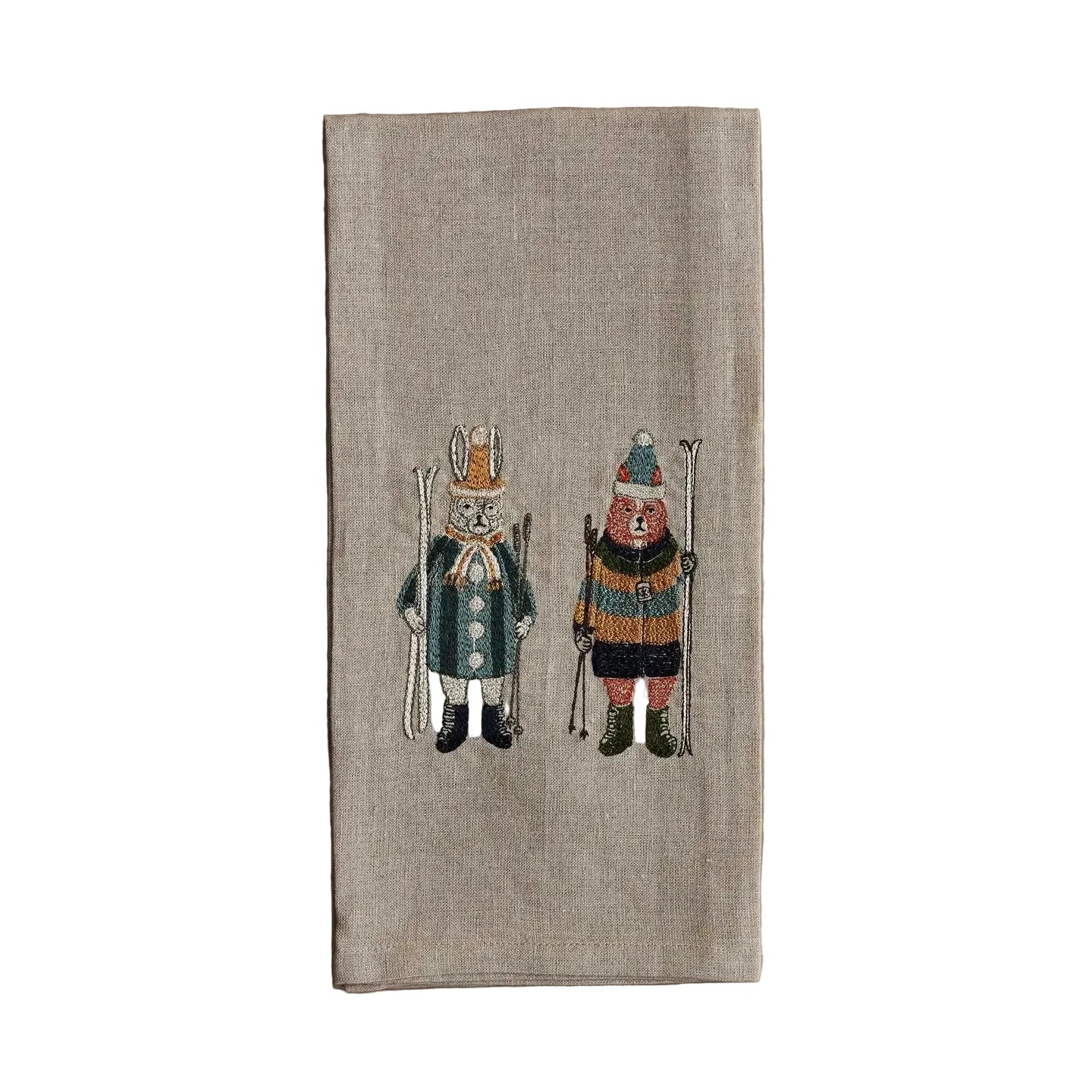 Ski Buddies Tea Towel