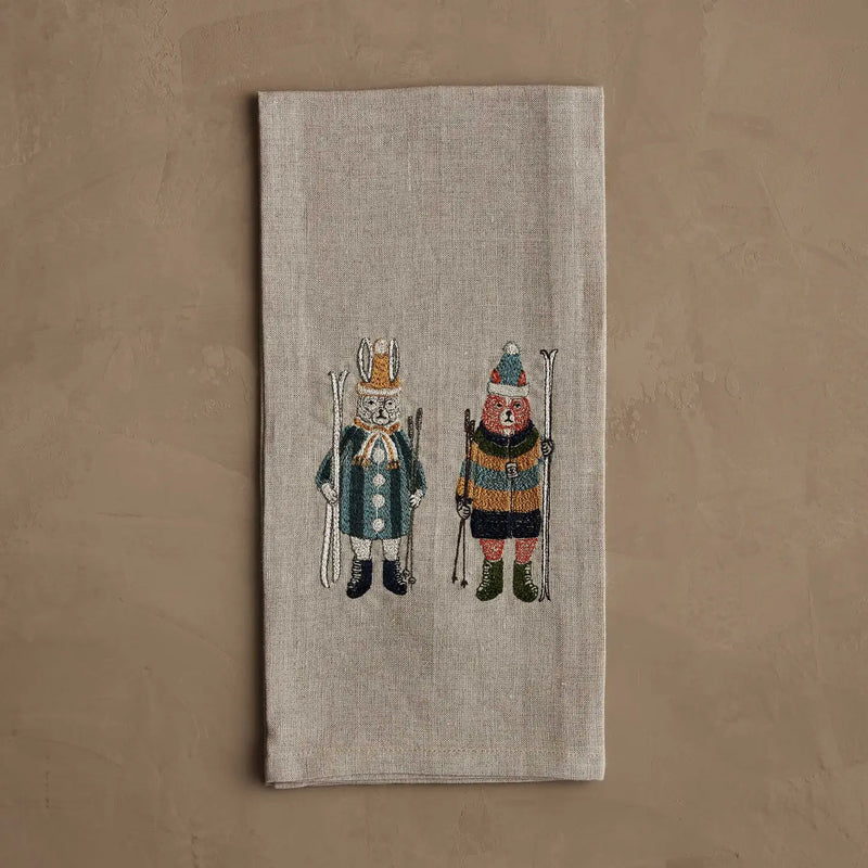 Ski Buddies Tea Towel