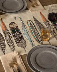 Feathers Table Runner: 91" × 18"