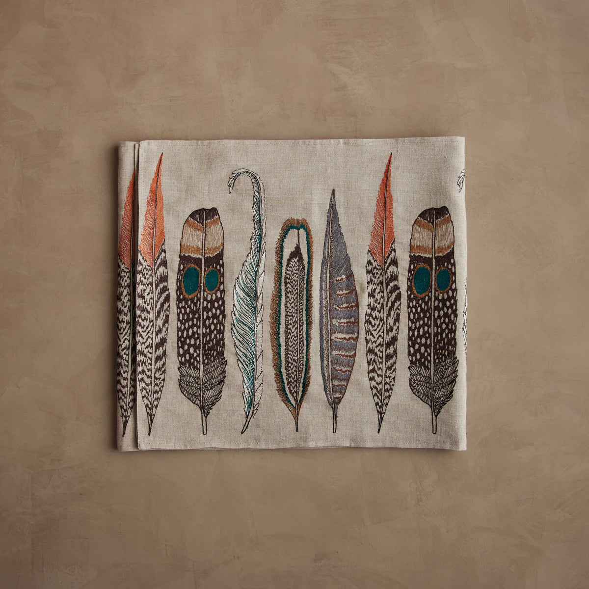 Feathers Table Runner: 91" × 18"