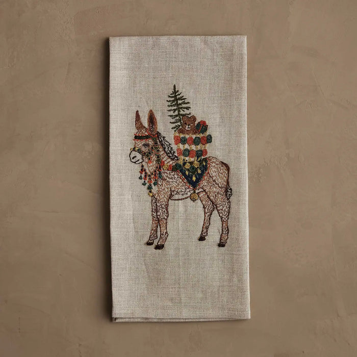 Christmas Donkey Tea Towel