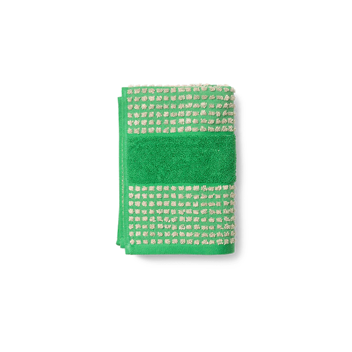 Juna Check Towel, Green + Sand