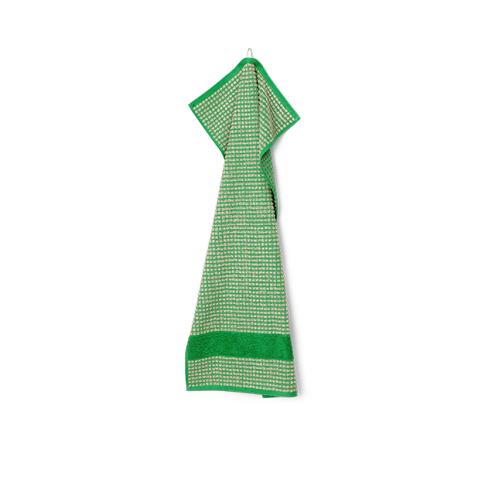 Juna Check Towel, Green + Sand