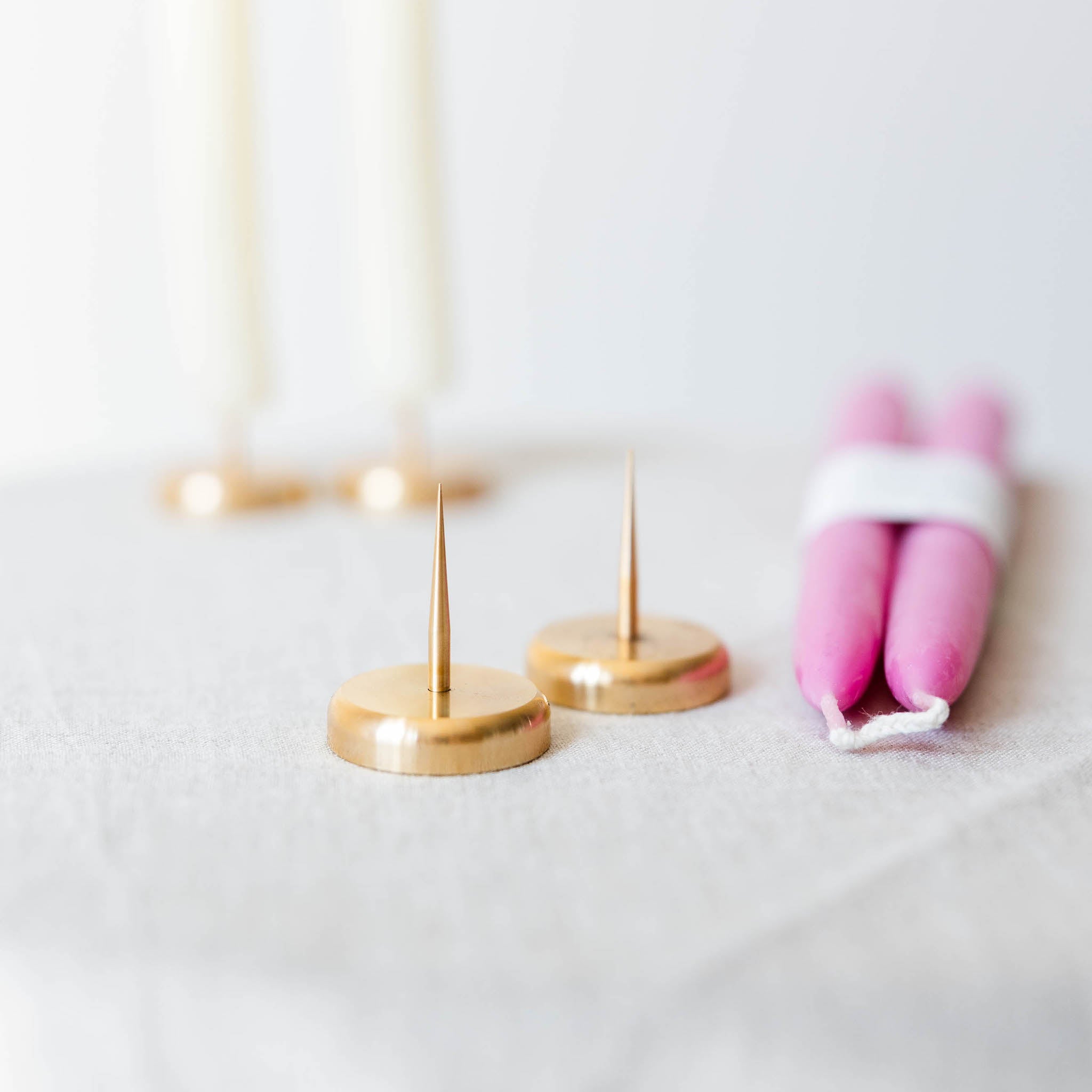 Solid Brass Spike Candle Holder - Thumbnail 4