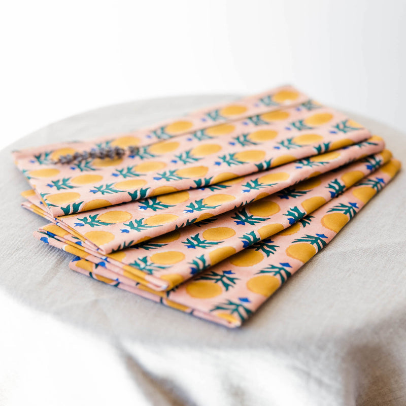 Kesya Block Printed Napkins-S/4