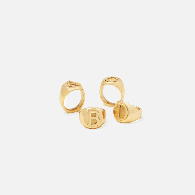 Clark Gold Monogrammed Napkin Rings